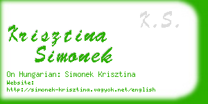 krisztina simonek business card